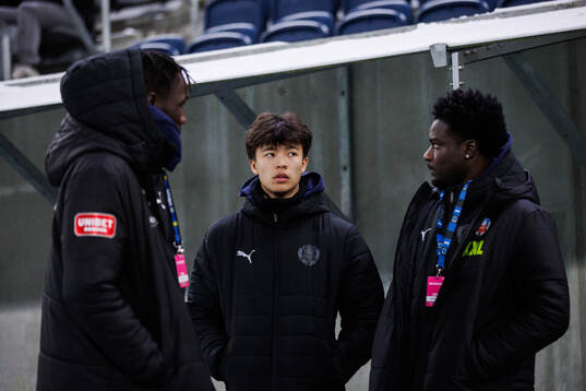 Helsingborgs Ebrima Bajo, Max Bjurström och Samuel Asoma