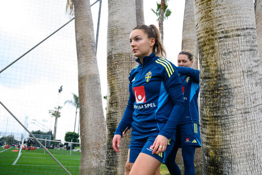 Johanna Rytting Kaneryd and Goalkeeper Jennifer Falk of