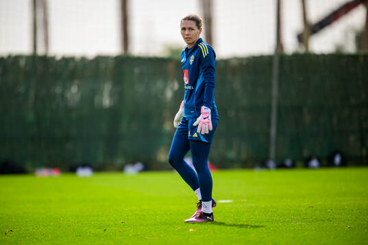 Goalkeeper Jennifer Falk of the women’s national football