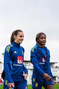 Nathalie Björn and Evelyn Ijeh of the women’s national