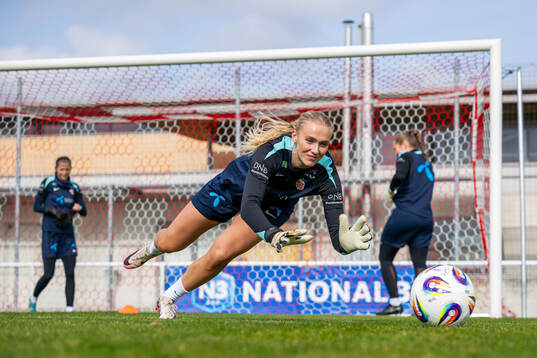 Goalkeeper Selma Panengstuen of the Norwegian women's
