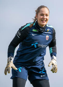 Goalkeeper Aurora Mikalsen of the Norwegian women's