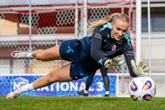 Goalkeeper Selma Panengstuen of the Norwegian women's