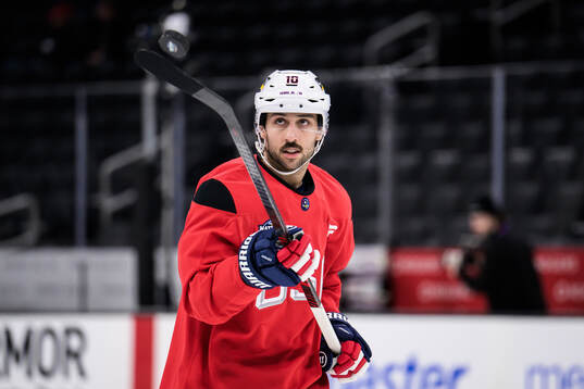 J.T. Miller of USA at a practice session