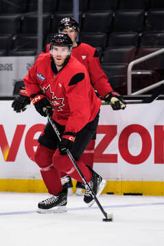 Connor McDavid of Canada at a practice session