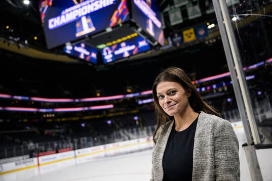Sara Civian, reporter for The Bleacher Report, poses for a