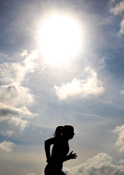The silhouette of Justine Kielland of the Norwegian women's