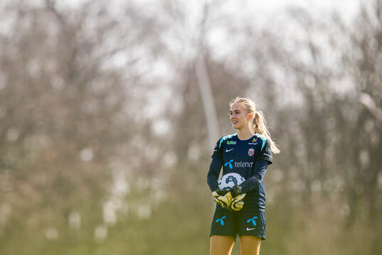 Goalkeeper Selma Panengstuen of the Norwegian women's