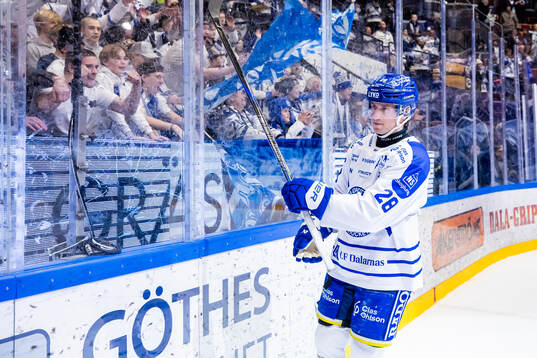 Leksands Justin Glenn Kloos jublar
