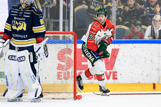 Frölundas Wiktor Nilsson har ont ishockeymatchen i SHL