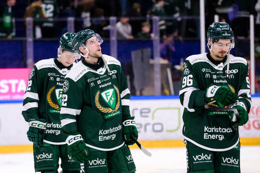 Färjestads Stian Solberg, Per Åslund och David Tomasek
