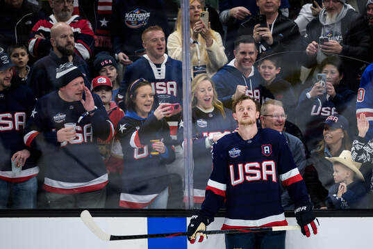 Jack Eichel of USA at warm-up