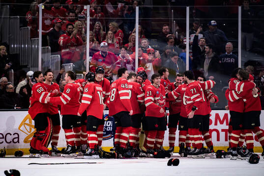 Players of Canada celebrate