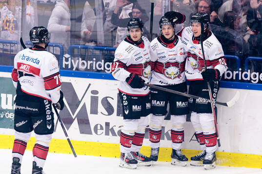 Malmö Redhawks Nikola Pasic, Joona Ikonen och Robin Salo