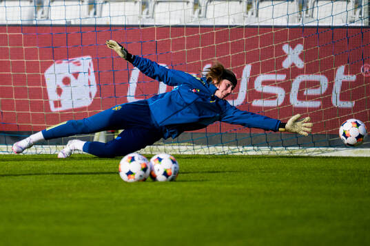 Goalkeeper Tove Enblom of the women's national football