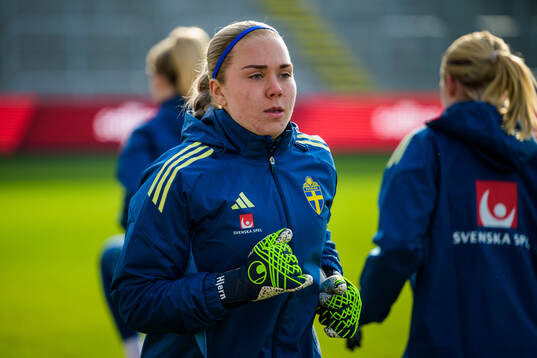 Goalkeeper Sofia Hjern of the women's national football