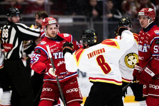 Timrås Linus Nässén och Brynäs Bobby Trivigno