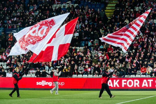 Flag bearers with Danish flags