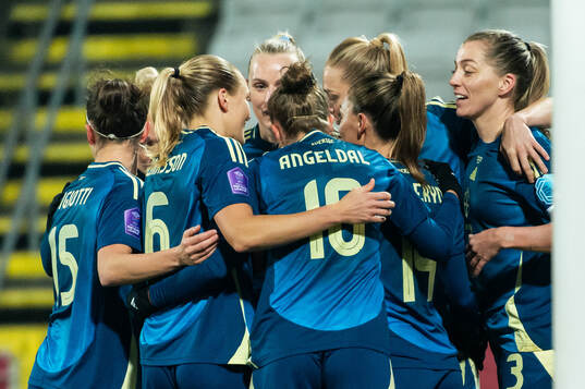 Linda Sembrant of Sweden celebrate with teammates