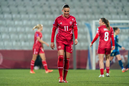Katrine Veje of Denmark looks dejected