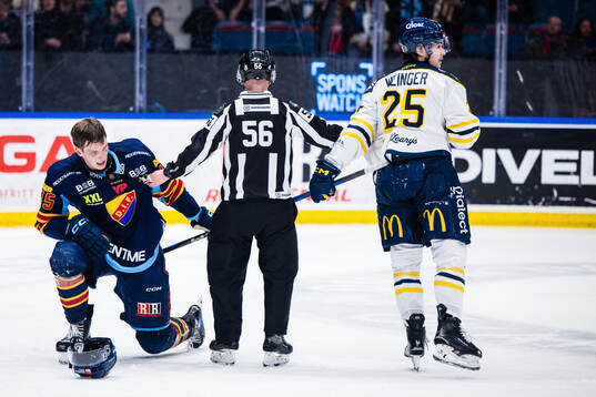 Djurgårdens Hugo Blixt och Södertäljes Evan Weinger