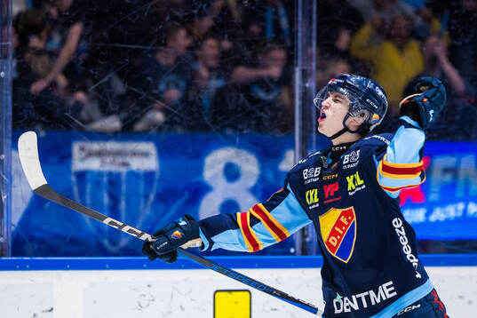 Djurgårdens Victor Eklund jublar