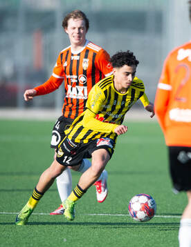 IFK Hässleholms Zeidan Sala i träningsmatchen mellan