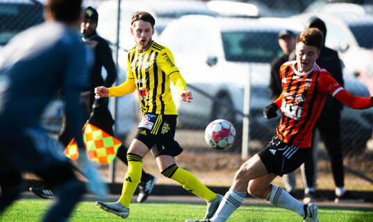 IFK Hässleholms Elliot Pramberg i träningsmatchen mellan