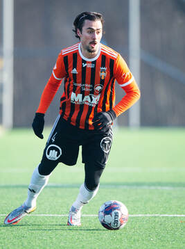 Kristianstads Armin Aganovic i träningsmatchen mellan