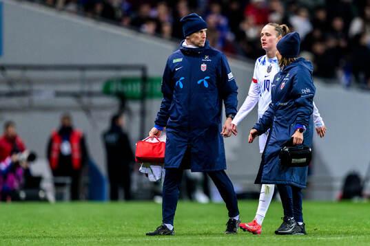 Caroline Graham Hansen of Norway in pain