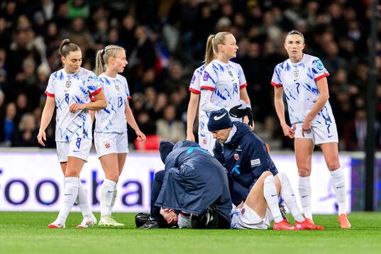 Caroline Graham Hansen of Norway in pain
