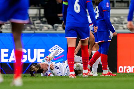 Caroline Graham Hansen of Norway in pain