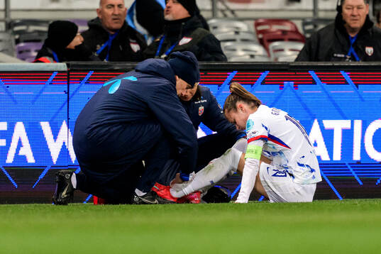 Caroline Graham Hansen of Norway in pain