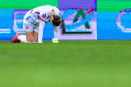 Caroline Graham Hansen of Norway looks dejected
