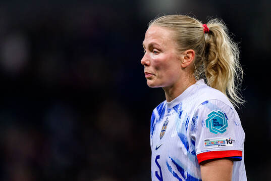 Guro Bergsvand of Norway looks dejected
