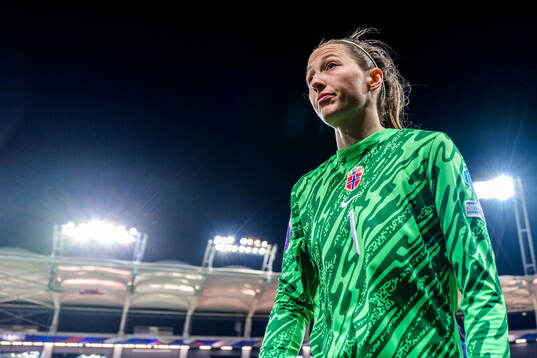 Goalkeeper Cecilie Fiskerstrand of Norway looks dejected