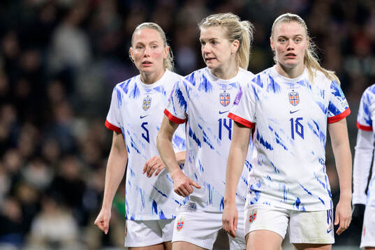 Guro Bergsvand, Ada Hegerberg and Mathilde Harviken of
