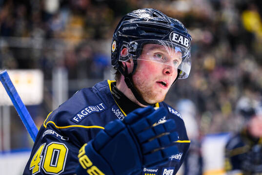 HV71s Oskar Stål-Lyrenäs jublar