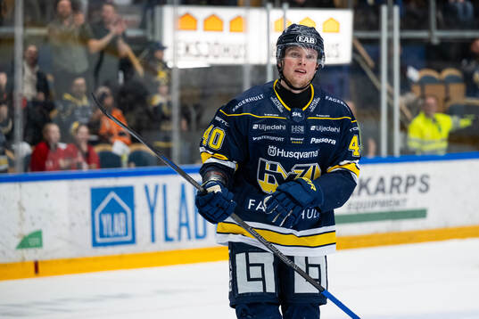 HV71s Oskar Stål-Lyrenäs jublar