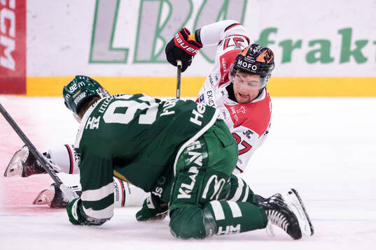Färjestads Lucas Forsell och Örebros Glenn Gustafsson