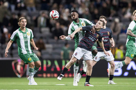 Hammarbys Shaquille Pinas och FC Stockholms William Jan