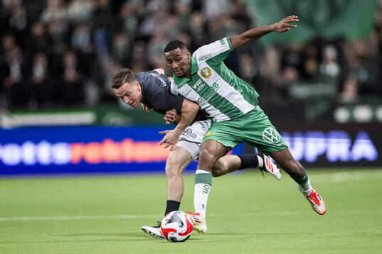 Hammarbys Paulos Abraham och FC Stockholms William Jan