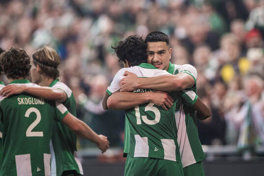 Hammarbys Jusef Erabi jublar