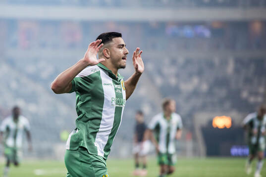 Hammarbys Jusef Erabi jublar