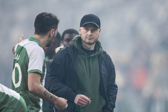 Hammarbys Nahir Besara och tränare Kim Hellberg