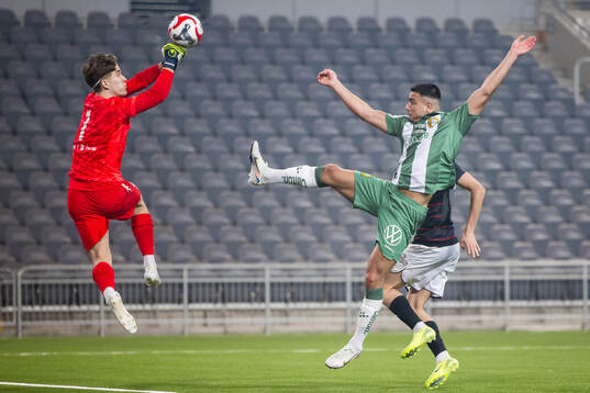 FC Stockholms målvakt Sixten Bringzén och Hammarbys Jusef