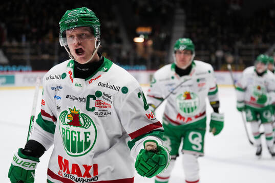 Rögles Anton Bengtsson jublar