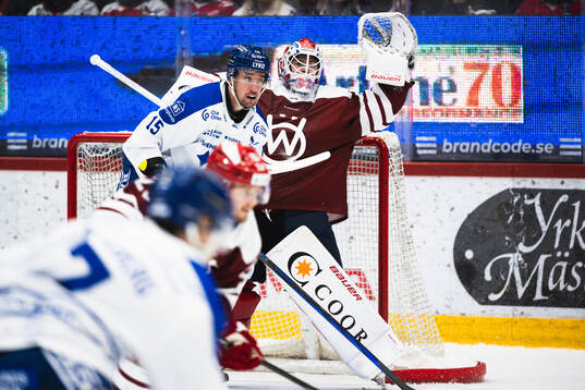 Timrås målvakt Tim Juel och Leksands Max Veronneau