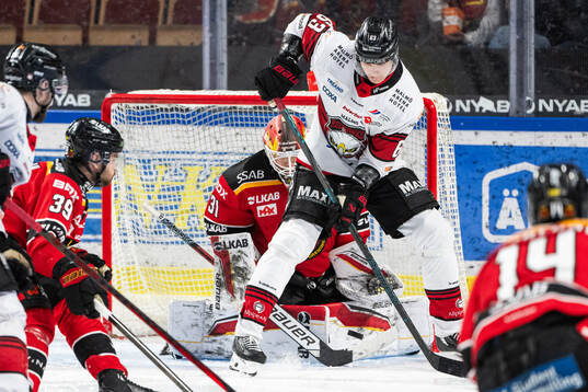 Luleås målvakt Matteus Ward och Malmö Redhawks Fredrik