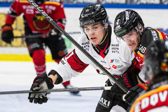 Malmö Redhawks Axel Sundberg och Luleås Brian O'neil